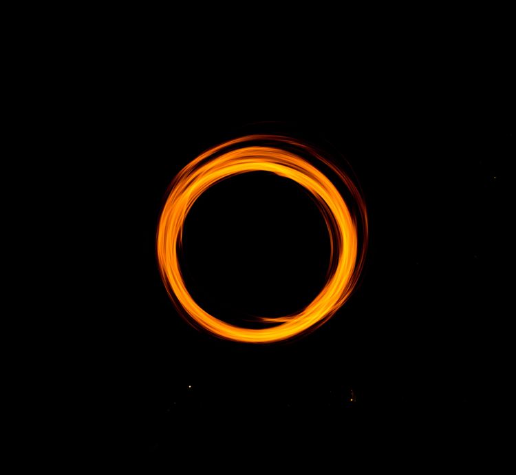blurred ring of fire on black background