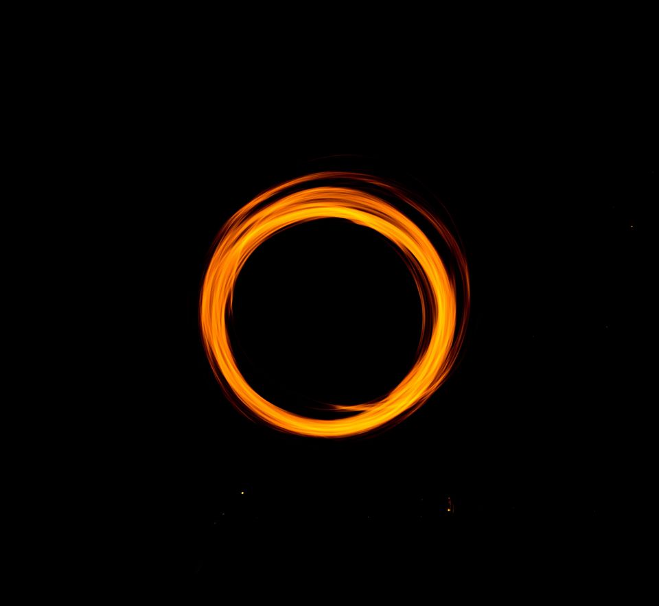 blurred ring of fire on black background